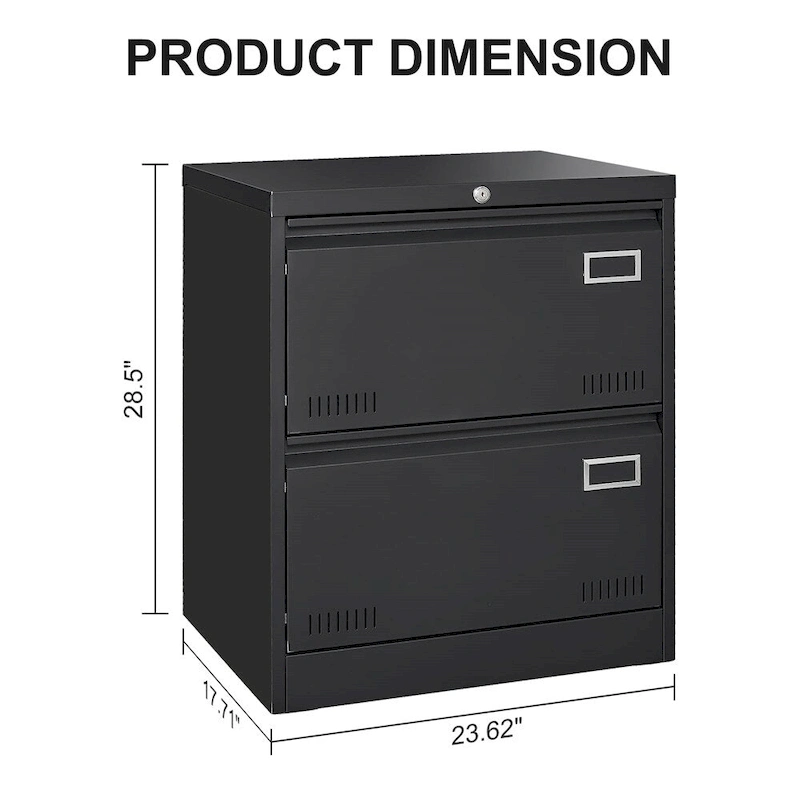 Metal Lockable File Cabinet with Lock and 2 Drawers