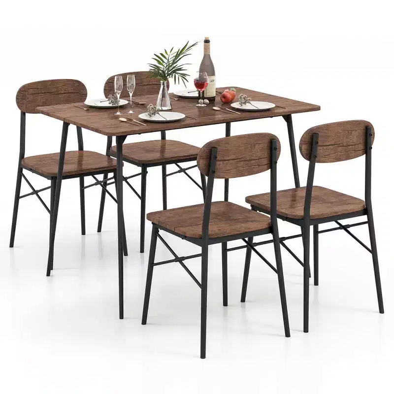 5-Piece Dining Table for 4 Modern Kitchen Dining Room Furniture