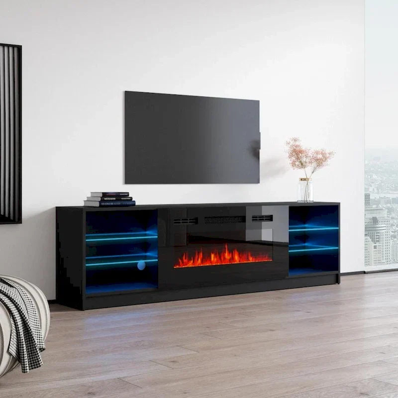 Strick & Bolton Amsden Electric Fireplace TV Stand