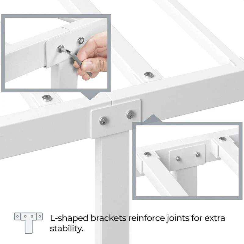 Metal Bed Frame with Slatted Base