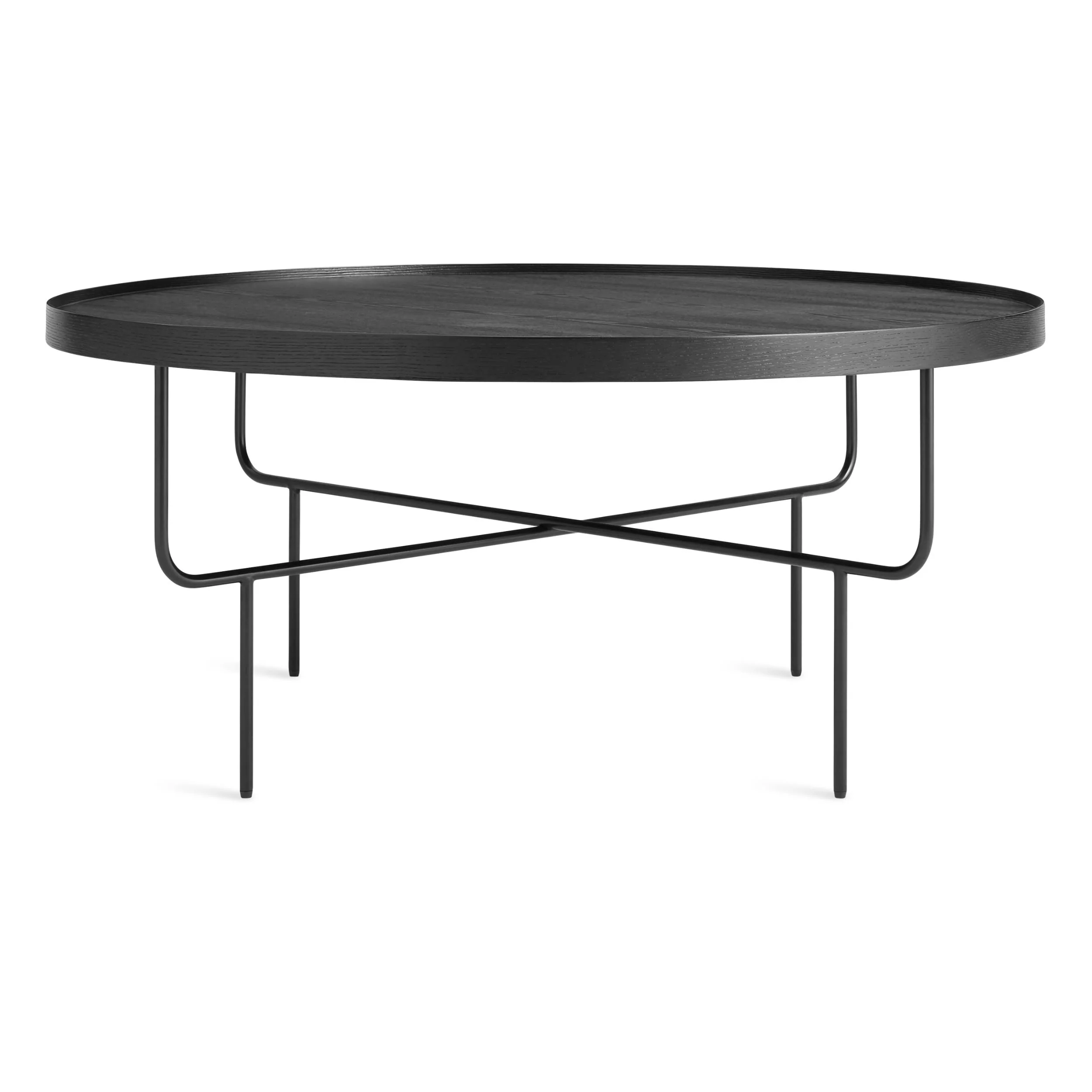 Modern White Oak Wood End Table with Wire Base for Living Room