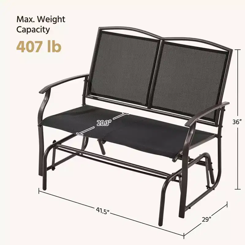 Yaheetech Patio Swing Glider Bench with Steel Frame