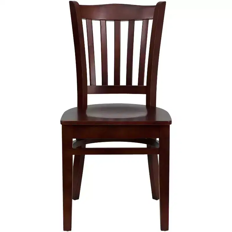 Vertical Slat Back Wooden Restaurant Chair