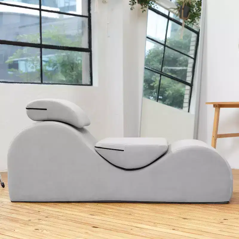 Avana Luvu Lounger - Chaise Lounge Chair for Yoga, Exercise, Massage - High Density Foam - Made in the USA - Light Grey