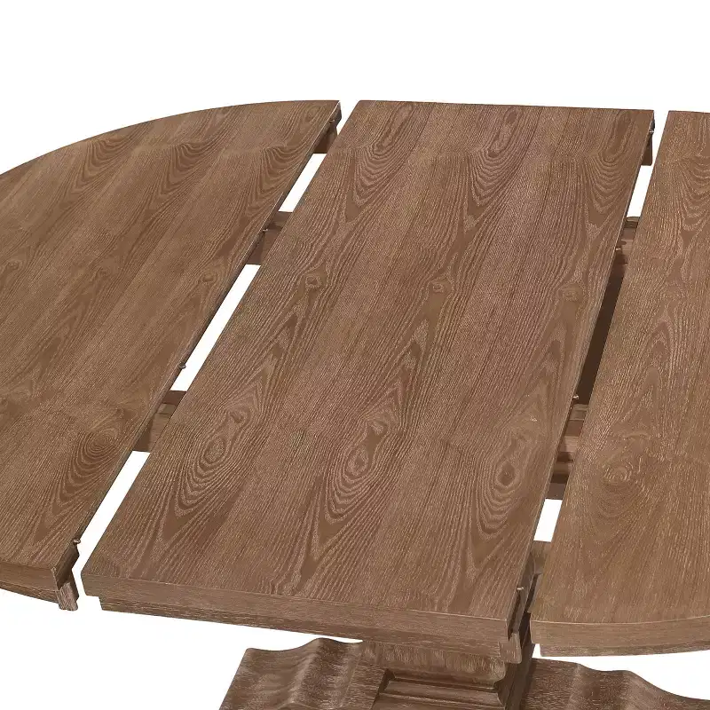 GDFStudio Ladieu Rustic Fabric Upholstered Wood 5 Piece Dining Set