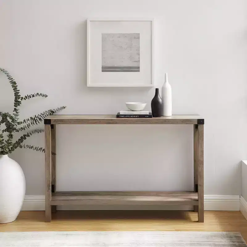 Sophie Rustic Industrial X Frame Entry Table - Saracina Home