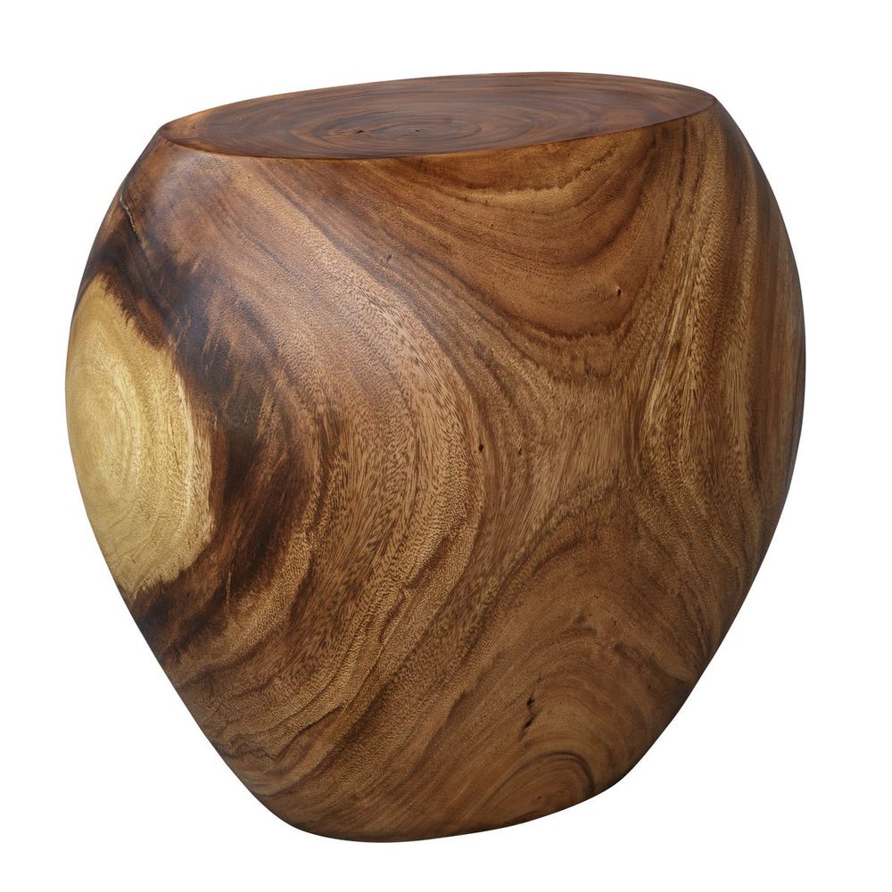 Solid Suar Wood Natural Finish Versatile Accent Stool