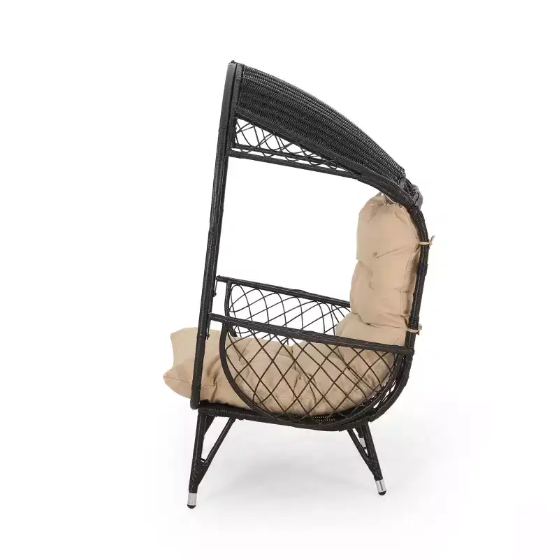 Christopher Knight Home Didier Farmhouse Iron and Faux Rattan Patio Standing with Basket Design