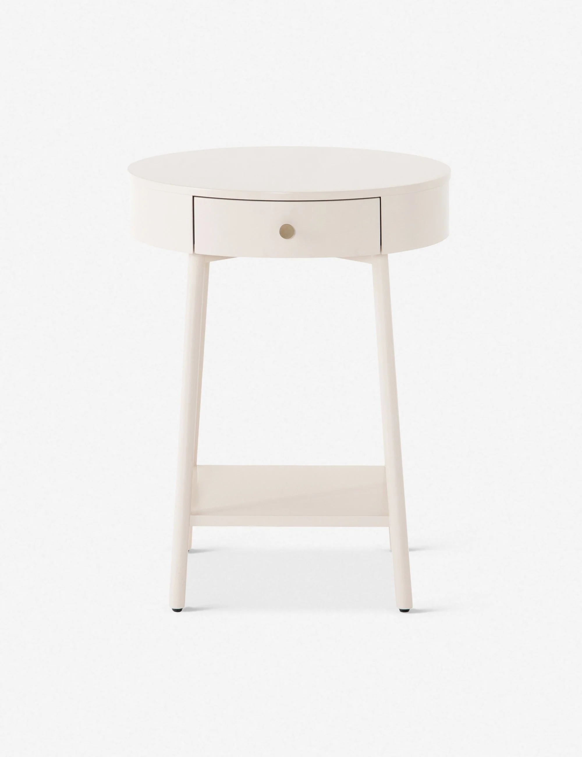 Nightstand An elegantly curved design, timeless off-white finish, and petite scale make this nightstand a chic and timeless accent piece. Featuring