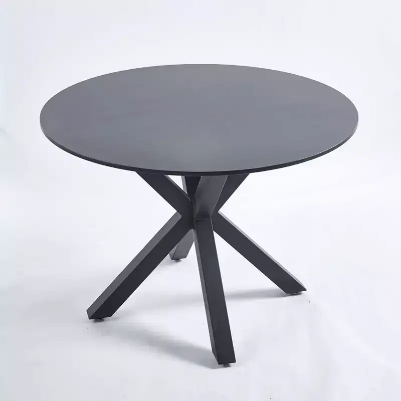 MAYEERTY Table 42.1in Black Mid Century Pedestal Coffee Table Cross Leg