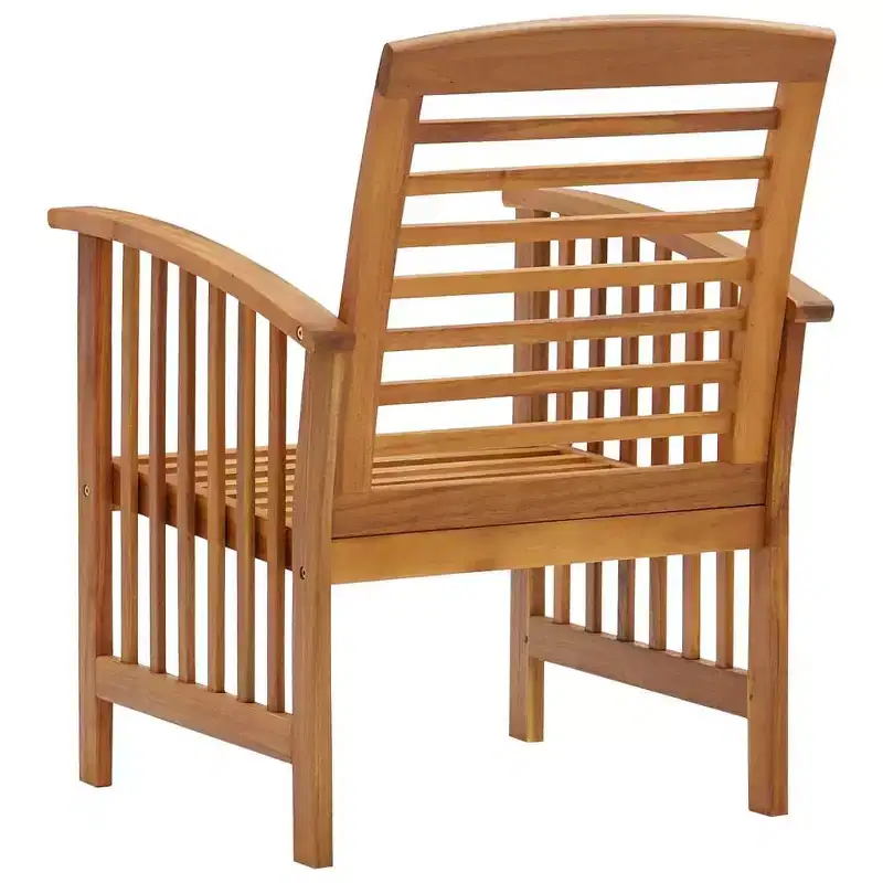 vidaXL Patio Chairs 2 Pcs Patio Dining Chair with Armrest Solid Wood Acacia - 2