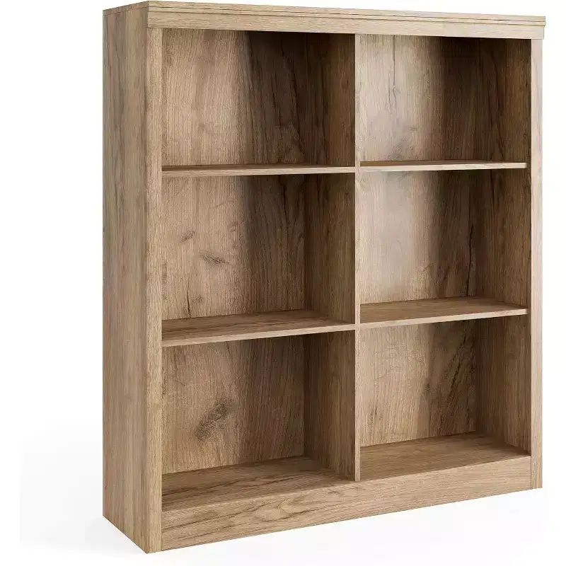 6 Cube Storage Organizer, 3 Tiers Display Shelf, Cubby Bookshelf, Modern Bookcase, Wooden Open Bookshelf for Bedroom, Classroom, Office