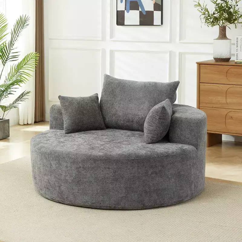 Plush Modern Sleeper Chair No Assembly Cozy Single Sofa for Living Room and Bedroom