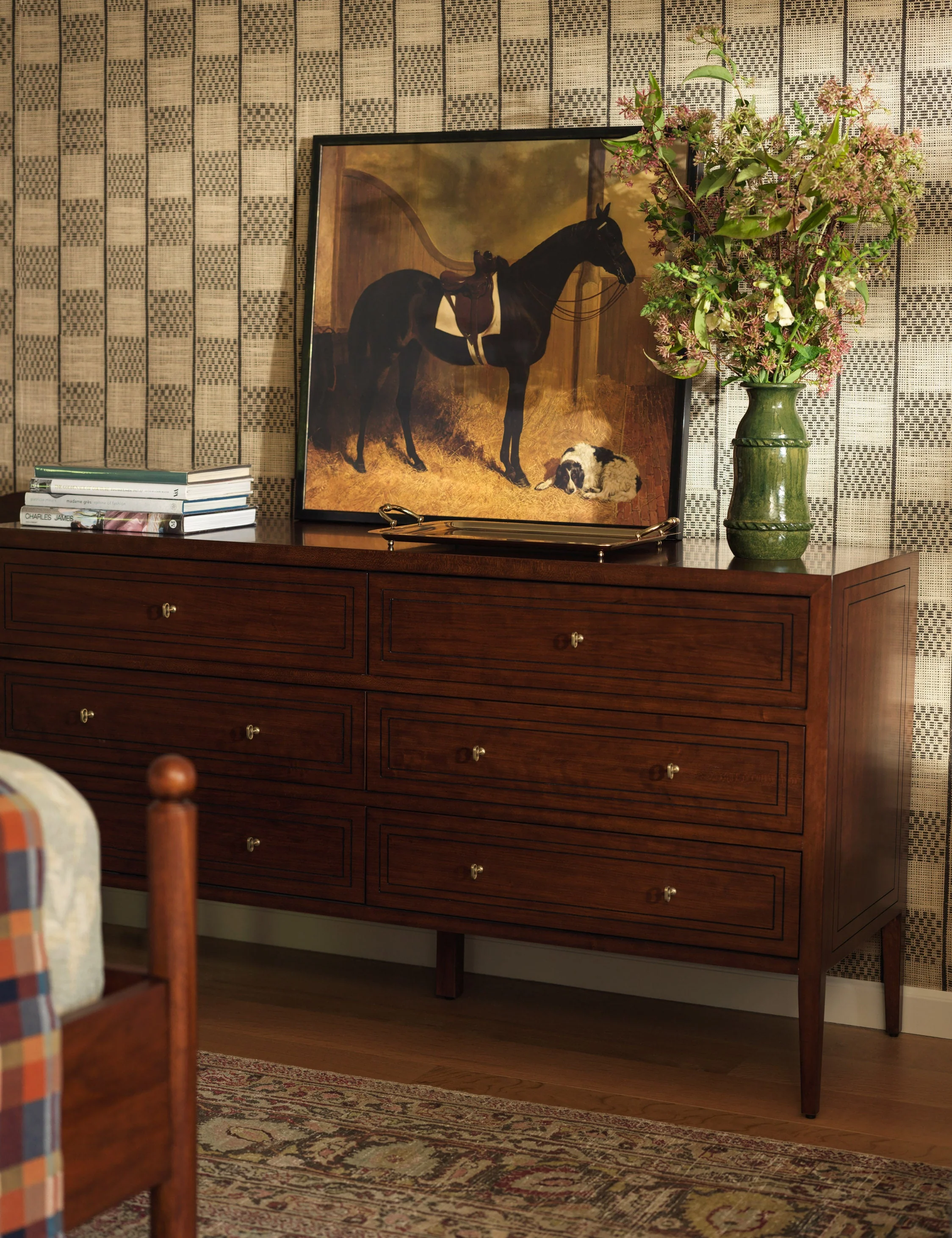 Dresser Brass, Storage The dresser offers clean lines, brass hardware, and a refined finish that reflects an undersd sophistication. This dresser