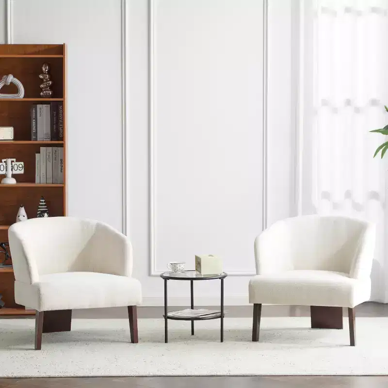 Christopher Knight Home Carla Mid-Century Modern Upholstered Accent Chair with Curved Back (Set of 2
