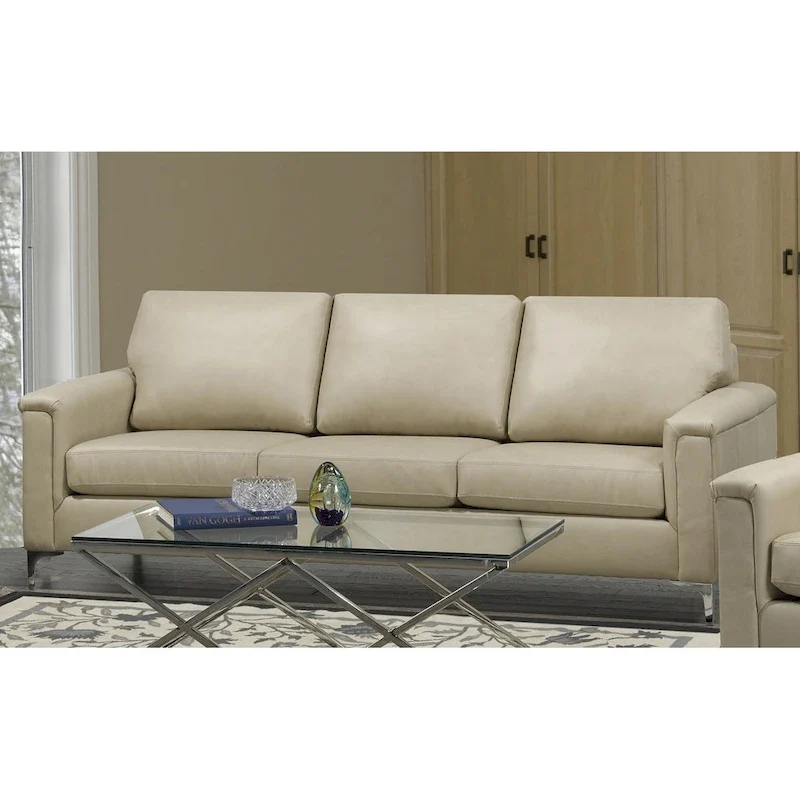 Lessa Modern Premium Top Grain Leather Sofa and Chair Set