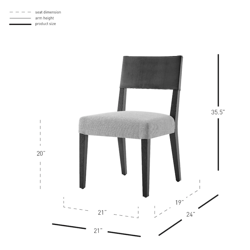 Kylo Faux Leather/ Linen Dining Side Chair, (Set of 2)