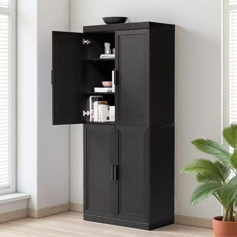 72-Inch 4-Door Storage Cabinet with Adjustable Shelves