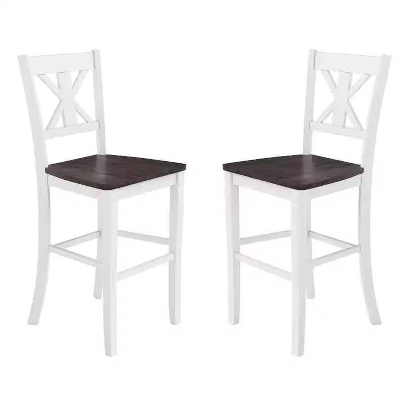 Commercial Grade Solid Wood Modern Farmhouse Counter Height Barstool