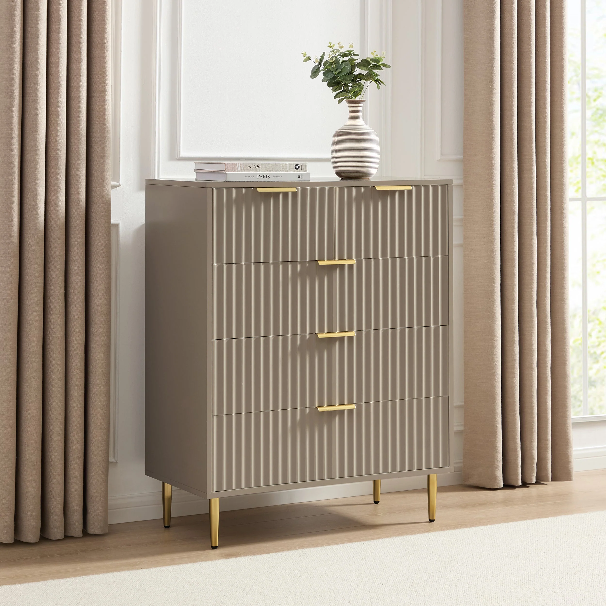 5 Drawer Chest - Taupe