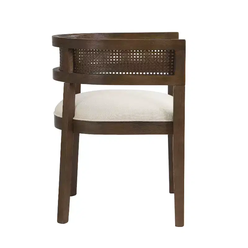 Christopher Knight Home Cinnabar 19.75 Seat Height Upholstered Rubberwood Tub Dining Chairs with Cane Back(Set of 2)