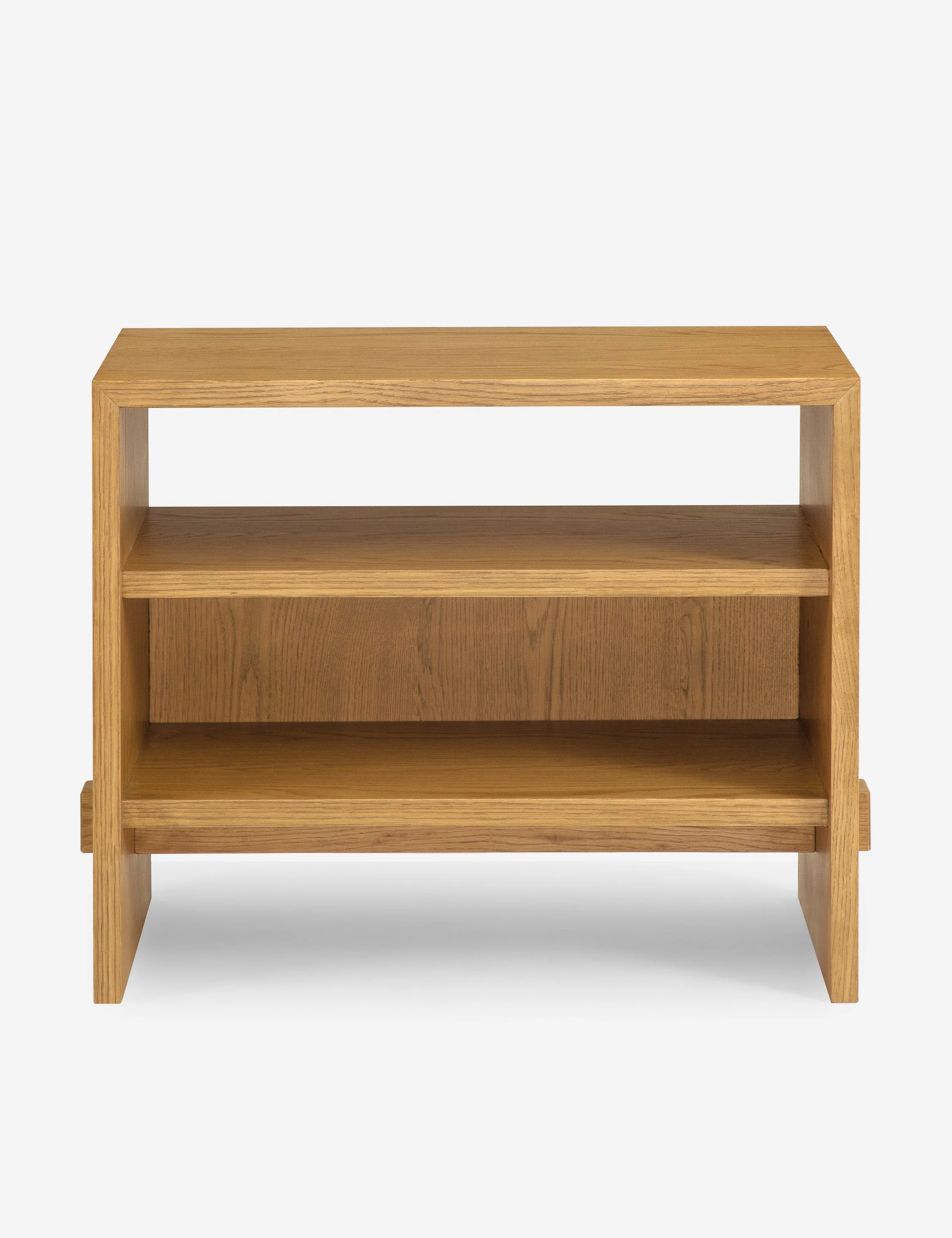 Nightstand - The nightstand offers a grounding warmth with its blend of oak veneers and solid oak clad in a light finish that showcases the natural