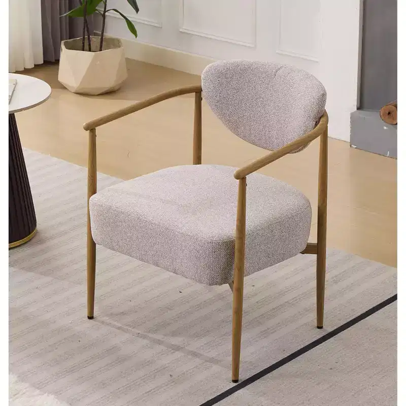 Modern Dining Chair Padded Upholstered Accent Chair with Metal Frame for Living Room Bedroom Dining Room Home Office