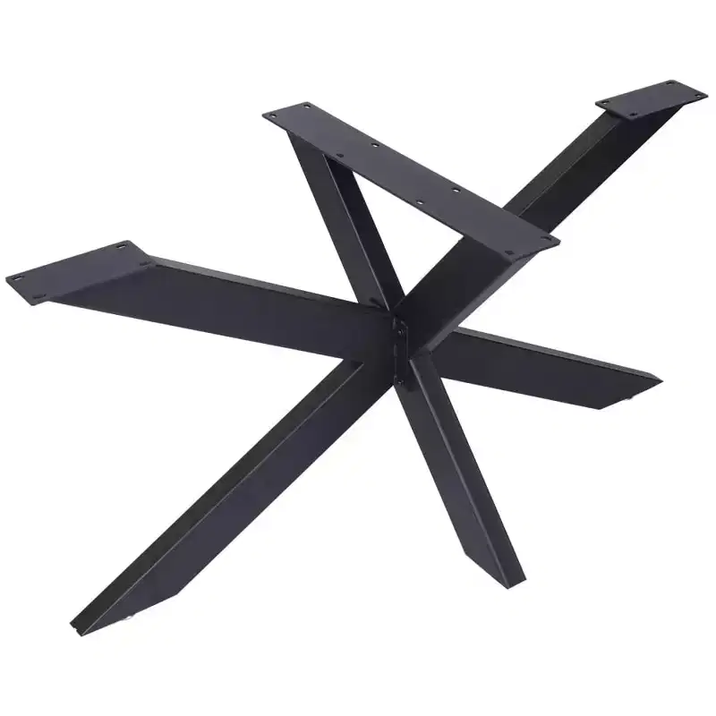Heavy-Duty Square Steel Table Legs with Pre-Drilled Mounting Plates
