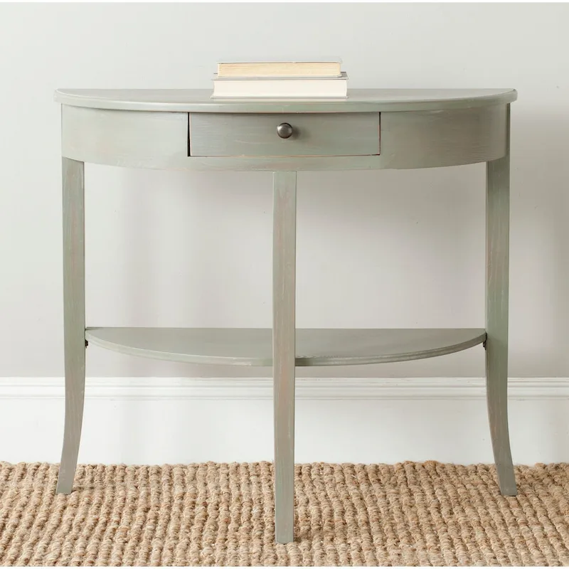 Elm Wood Console Table with Drawer and Lower Shelf - 34Wx14Dx30H