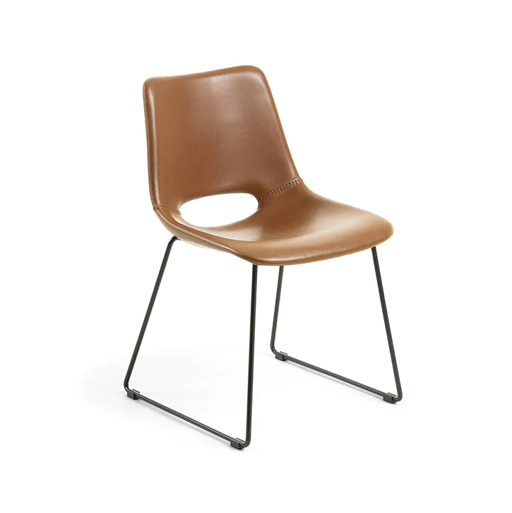Rust Synthetic Leather Dining Chair for Dining Room