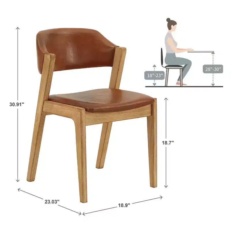 Abstergo Modern Scandinavian Wood Finish Dining Chair (Set of 2) - iNSPIREQ