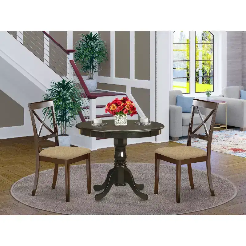Belmont Kitchen Table Plus 2 Dining Chairs, Cappuccino