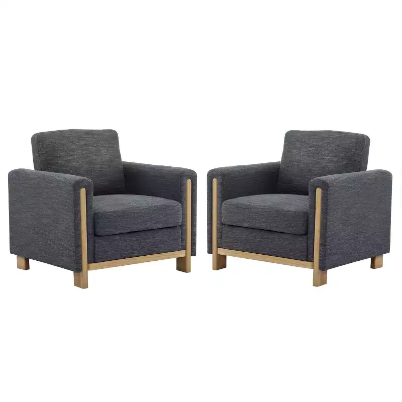 Christopher Knight Home Torrie Modern Rubberwood Upholstered Accent Arm Chair (Set of 2)