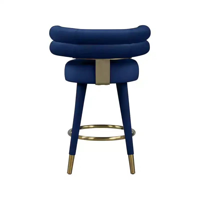 Meridian Furniture,Fitzroy Navy Velvet Counter Stool, Set of 2