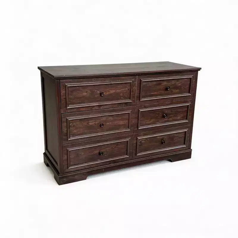 Retro-style vacuum-formed six-drawer chest