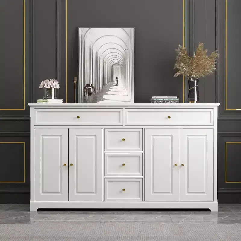 5 Drawer Horizontal Dresser Multifunctional Storage Cabinet Living Room Storage Solutions