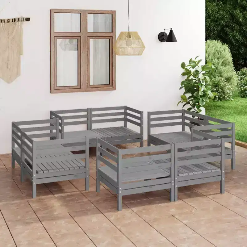 vidaXL Garden Lounge Set Solid pinewood 8 Piece Set Modular