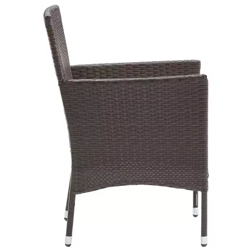 vidaXL Rattan Chair Set of 2 Poly Rattan and Steel