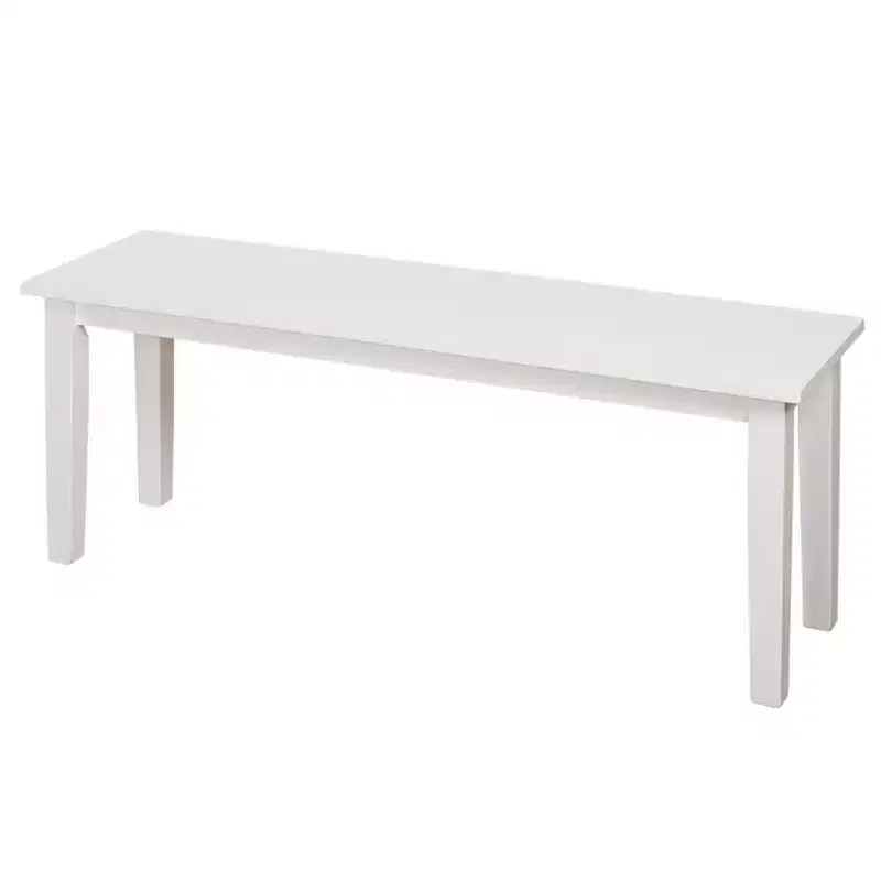 Buylateral Tiffany Farmhouse Bench White: Rubberwood, Modern Style, Entryway & Bedroom Seating