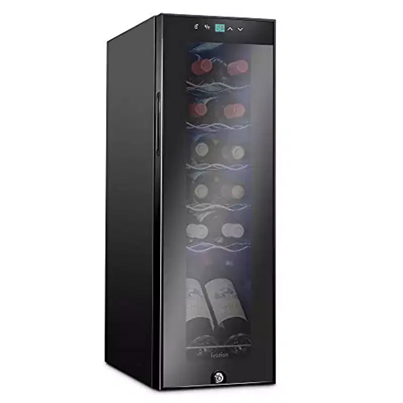 Ivation 12 Bottle Compressor Wine Refrigerator, Freestanding Wine Cooler with Lock