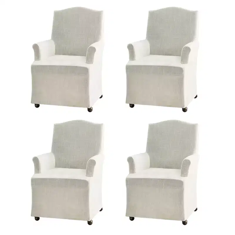 Arnold dining chair Set of 4 roll arms|ARTFUL LIVING DESIGN