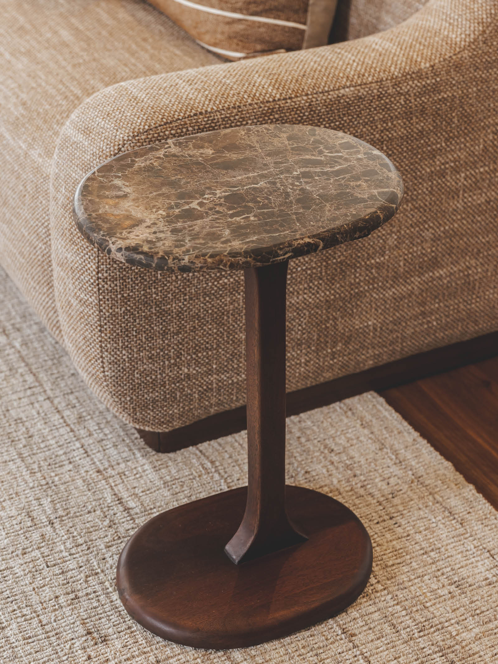 Minimalist Marble Armchair for Living Room