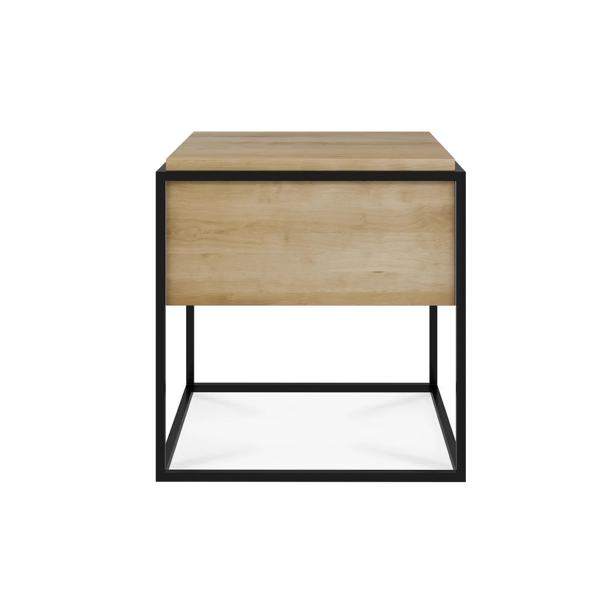 Modern Natural Oak Bedside Table with Full Extension for Bedroom