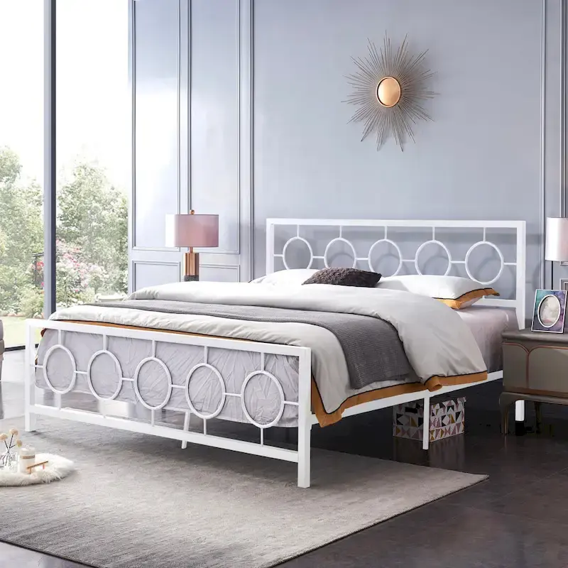 Modern Iron King Bed Frame by