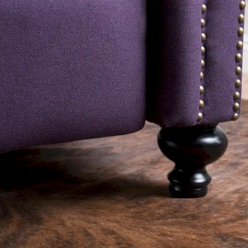 Walder Tufted Nailhead Fabric Recliner by Christopher Knight Home