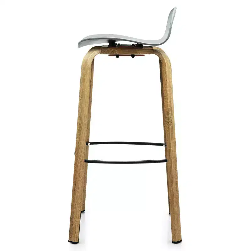 Costway Modern Set of 4 Barstools 30inch Pub Chairs w/Low Back & Metal Legs Grey