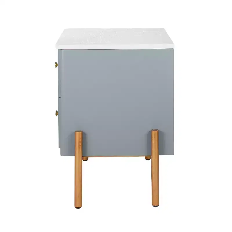 Christopher Knight Home Eilidh Modern Wood and Metal Nightstand with 2 Drawers