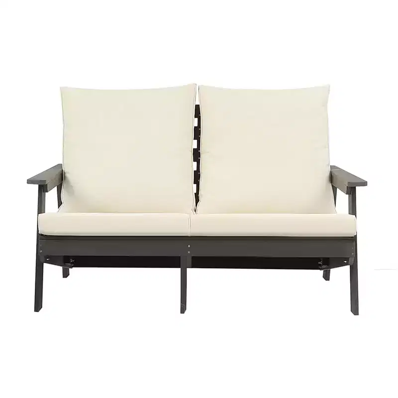 Outdoor Backyard Patio Sofa, Weather Resistant Sofa Chair with Cushion, Armrests, Comfortable Backrest, Indoor Outdoor Patio Sofa Chair