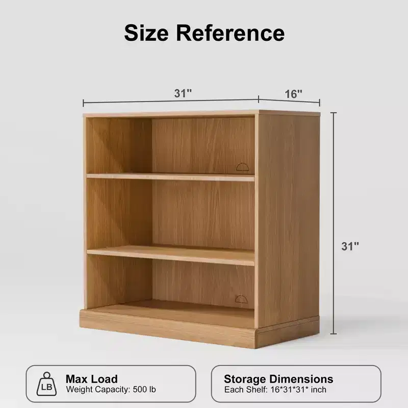 [31-inch | Scandinavian Style]Doorless Wood Grain Storage Shelf (Minimalist Open Storage Solution)