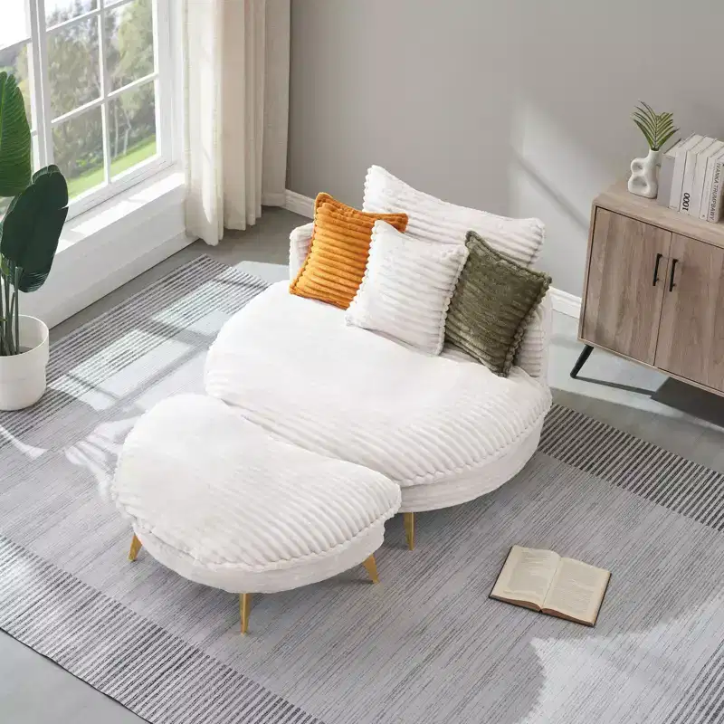 Accent Chair with Ottoman and Footrest